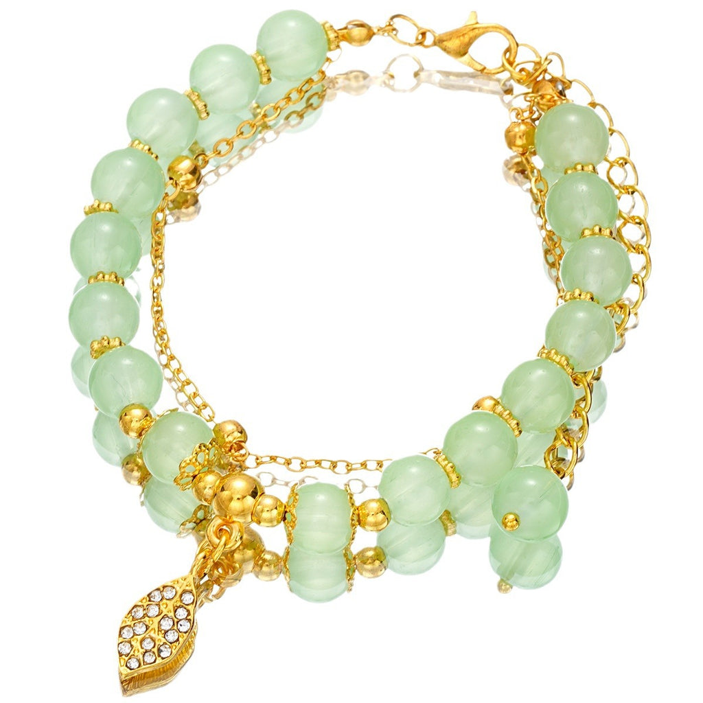 Damen Armreif mit filigranem Blattanhänger Shop Nory