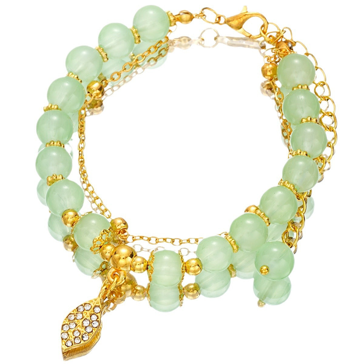 Damen Armreif mit filigranem Blattanhänger Shop Nory