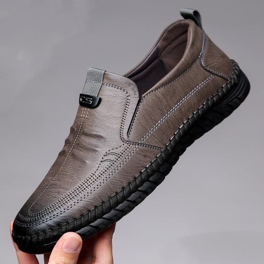 Herren Eleganter Lederimitat-Slipper mit handgenähter Perimeternaht und flexibler Profilsohle Shop Nory