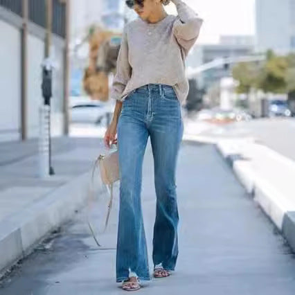 Damen zeitlose Jeans im modernen Schnitt mit cropped Bein