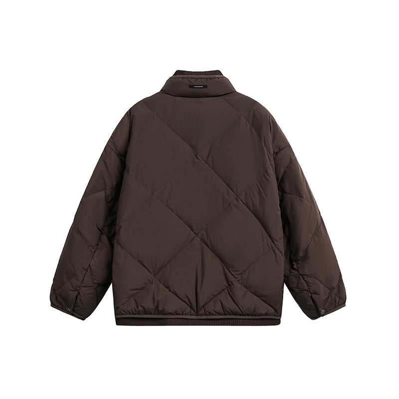 Unisex Boxy gesteppte Winterjacke mit Stehkragen und Rippbündchen Shop Nory