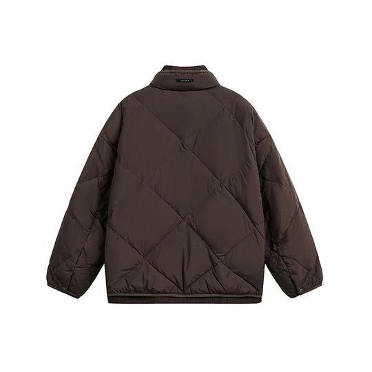 Unisex Boxy gesteppte Winterjacke mit Stehkragen und Rippbündchen Shop Nory