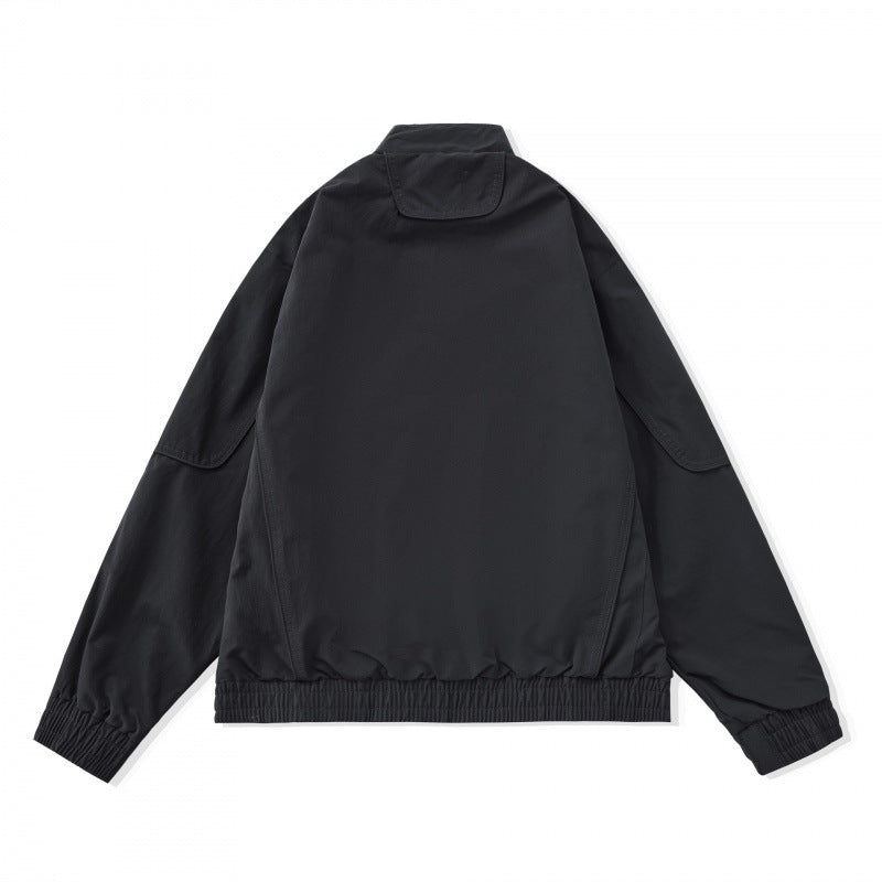 [Unisex] Leichte Boxy-Übergangsjacke mit Stehkragen, Raglanärmeln und Reißverschlusstaschen Shop Nory