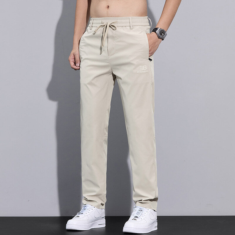 Herren Sportliche Freizeithose mit verstellbarem Kordelzug und seitlichen Reißverschlusstaschen