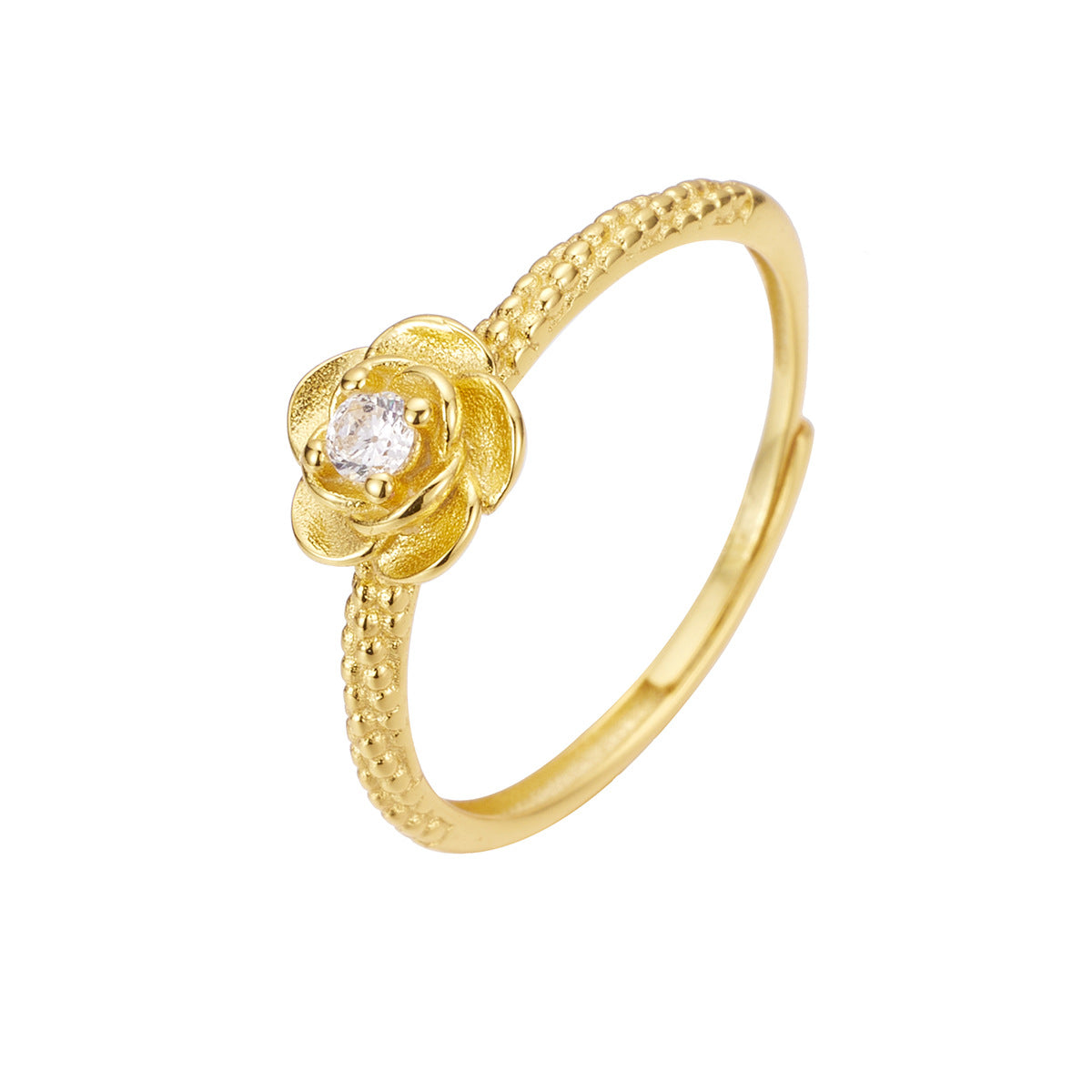 Damen Ring mit blütenförmigem Design und funkelndem Zirkonia Shop Nory