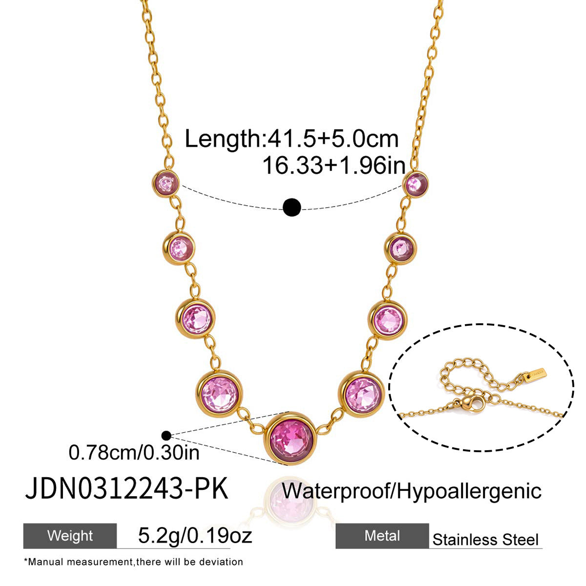 Damen Halskette mit funkelnden Zirkonia und hypoallergenem Edelstahl Shop Nory