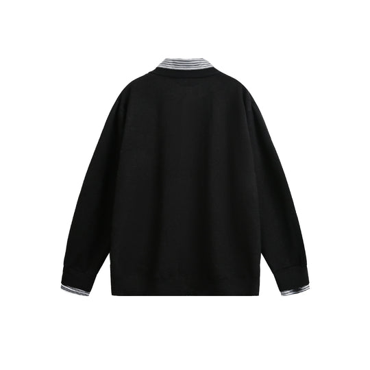 Unisex Lagenlook Strickcardigan mit eingearbeitetem Hemdkragen und Knopfleiste Shop Nory