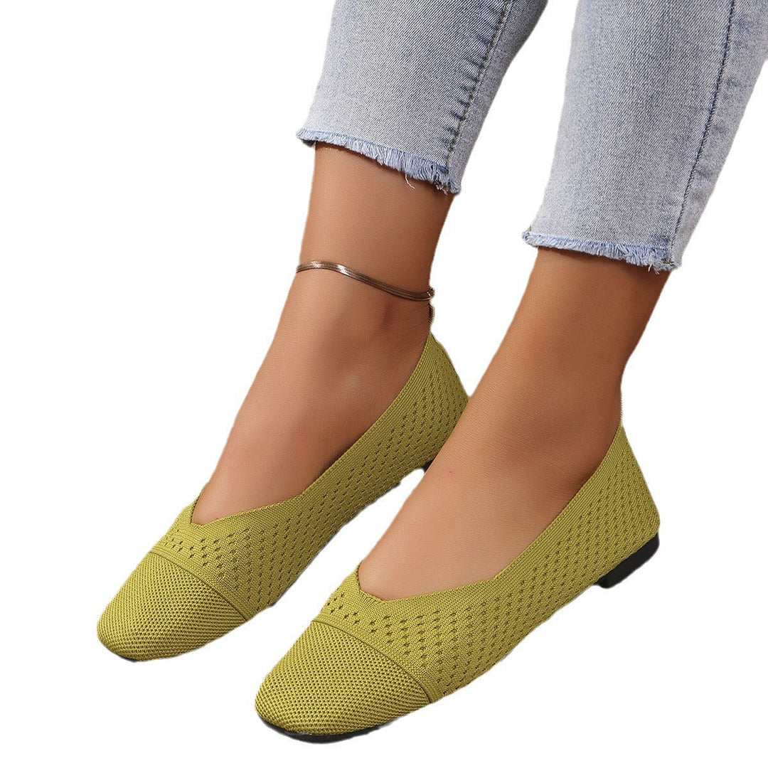 Damen atmungsaktive Ballerinas mit elastischem Einstiegsbereich Shopnory