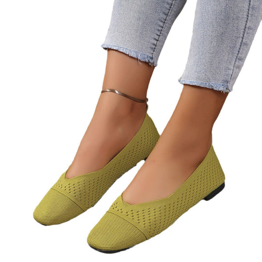 Damen atmungsaktive Ballerinas mit elastischem Einstiegsbereich Shopnory