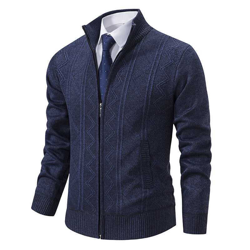 Herren Strickjacke mit modernem Zopfmuster