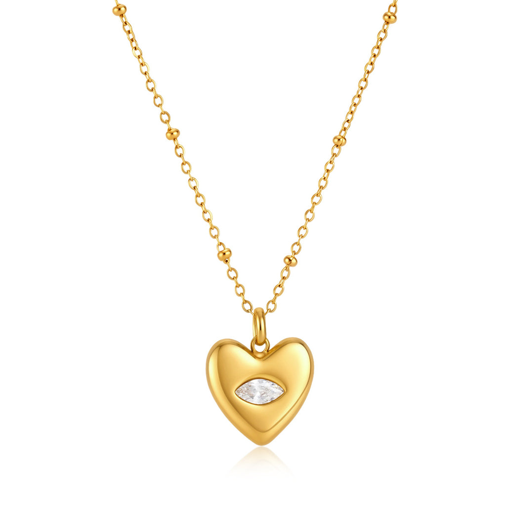 Damen Halskette mit elegantem Herzanhänger und hypoallergenem Edelstahl Shop Nory