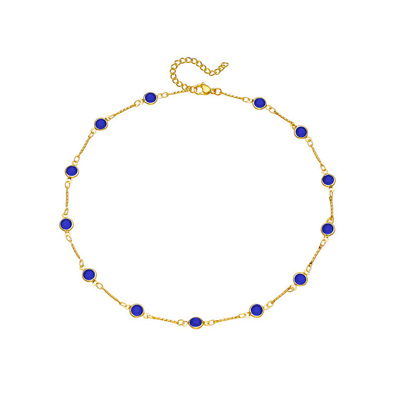 Damen zarte Choker-Halskette mit eleganten Edelsteinen Shop Nory