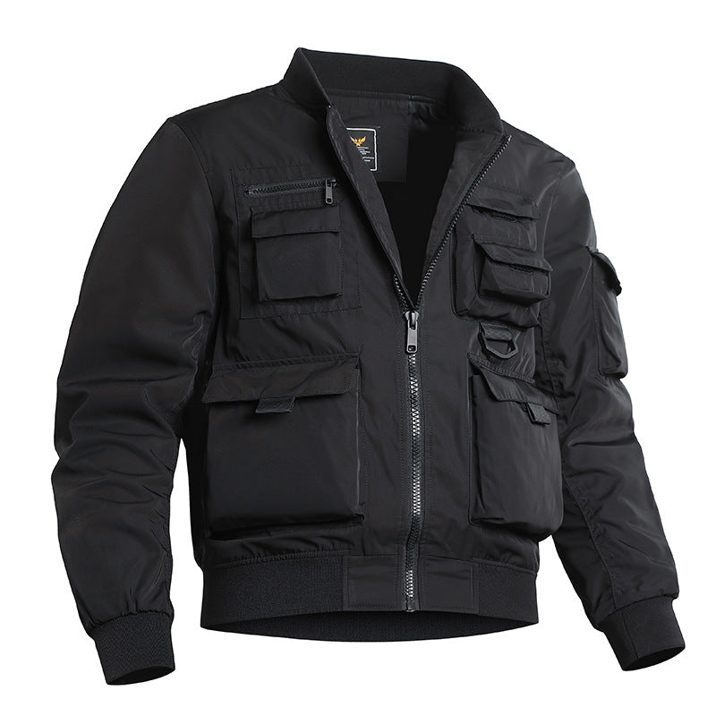 Herren Utility-Bomberjacke mit mehreren Taschen und robuster Nylonkonstruktion Shop Nory