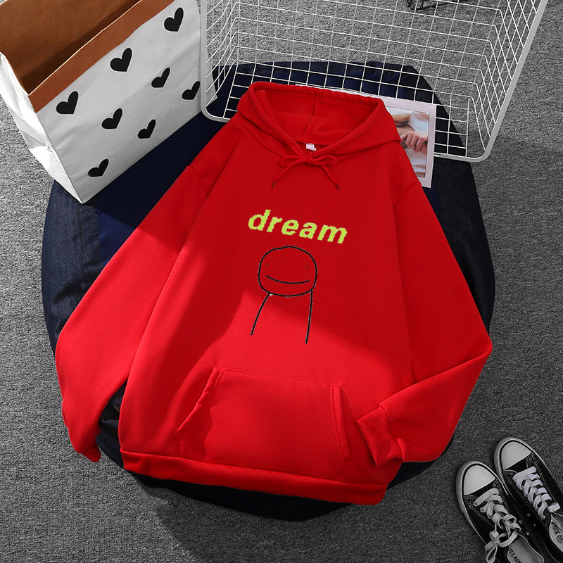 Unisex nan Oversize-Kapuzenpullover mit minimalistischem Smiley-Print, weichem Fleece-Innenfutter und praktischer Kängurutasche Shop Nory