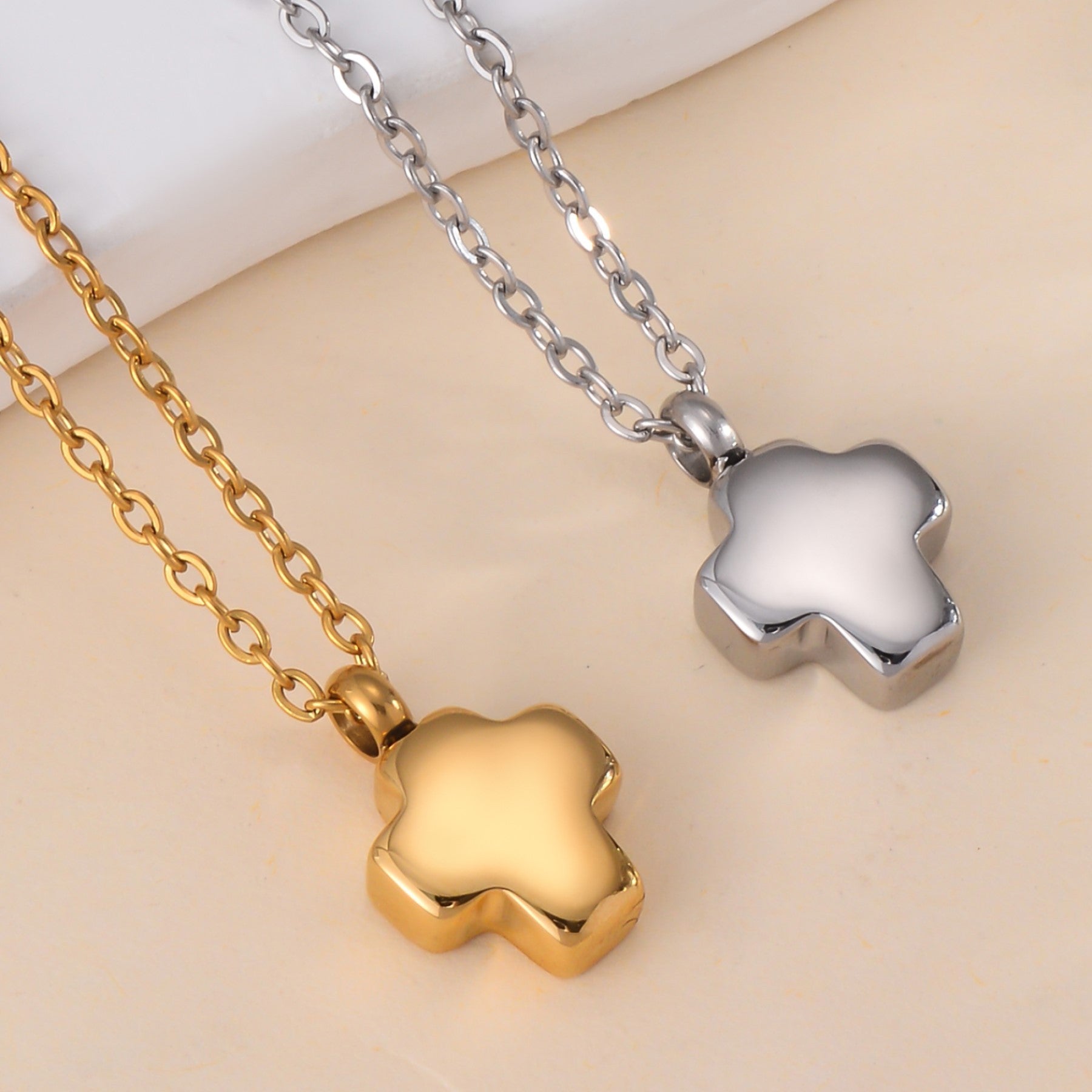 Damen Halskette mit elegantem Kreuzanhänger aus hochwertigem Metall Shop Nory