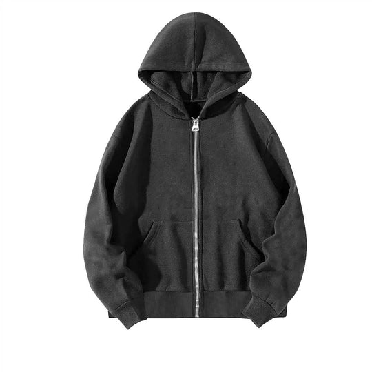 Unisex nan lässige Kapuzenjacke mit robustem Metall-Reißverschluss doppellagiger Kapuze und tiefen Känguru-Eingrifftaschen Shop Nory