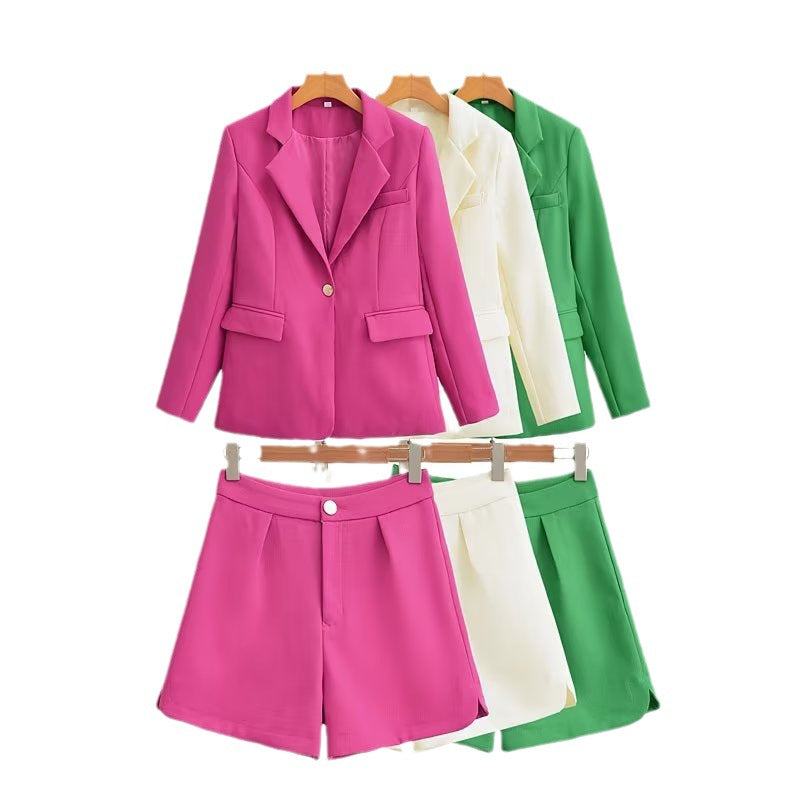 Damen Tailliertes Blazer- und Shorts-Set mit Korsagen-Croptop Shop Nory