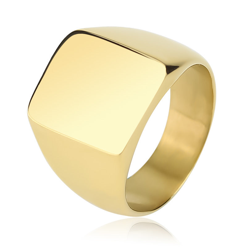 Damen Hochwertiger Goldring mit quadratischem Design Shop Nory