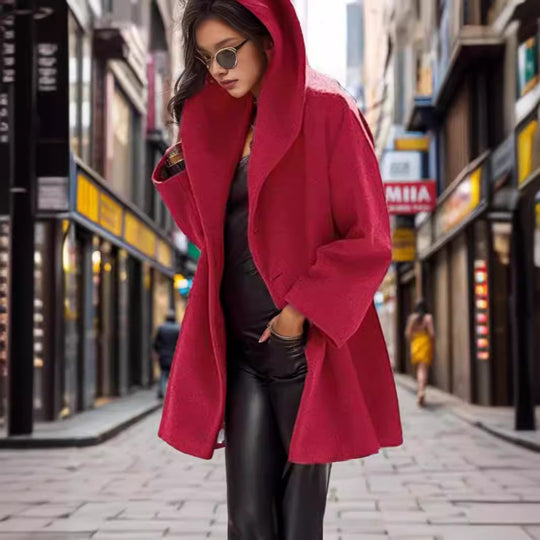 Damen Kapuzen-Teddycoat im Oversize‑A‑Linienschnitt mit überschnittenen Schultern Shop Nory