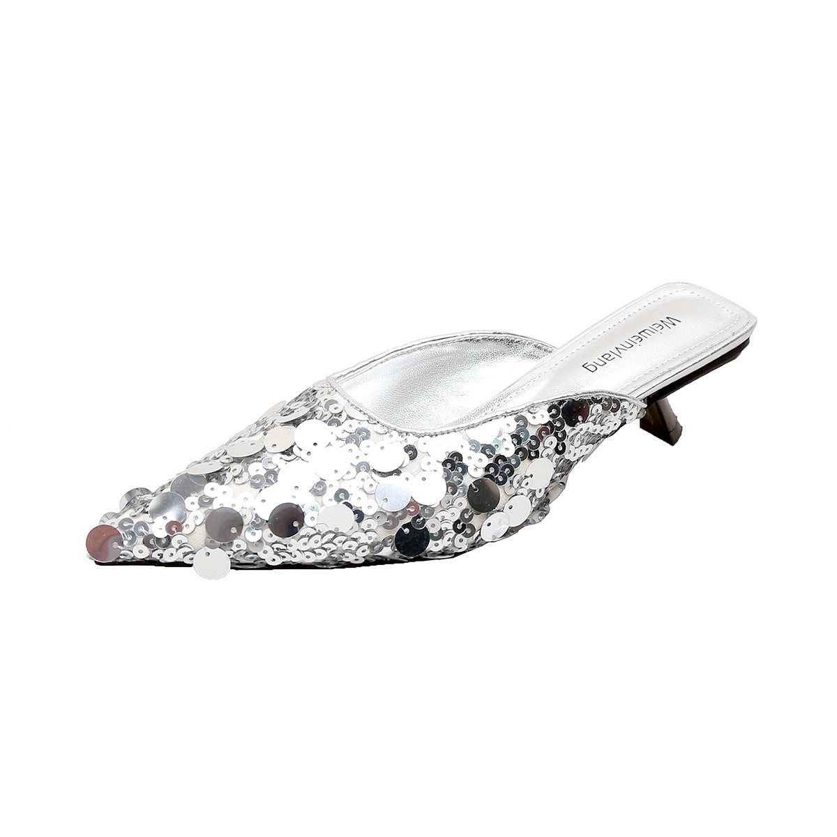 Damen glamouröse Pantolette mit glitzernden Pailletten Shopnory