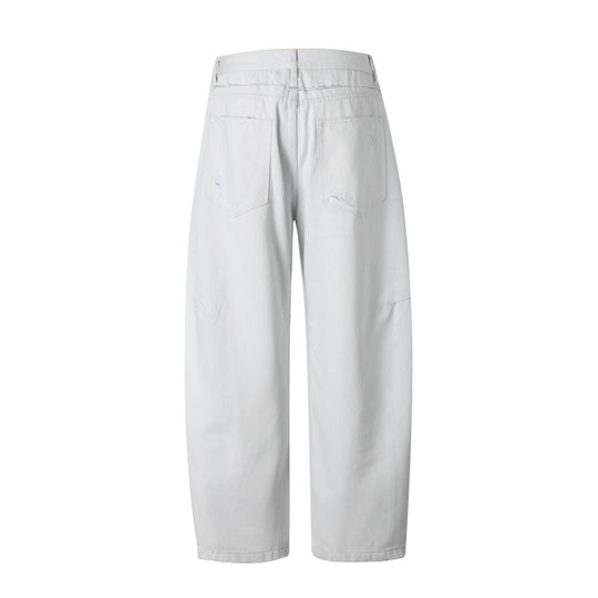 Damen Hochtaillierte Relaxed-Fit-Jeans mit sichtbarer Knopfleiste und Cargo-Seitennähten Shop Nory