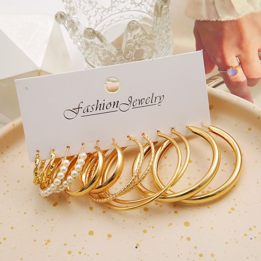 Damen Ohrringe Set mit verschiedenen Texturen und stilvollen Designs Shop Nory