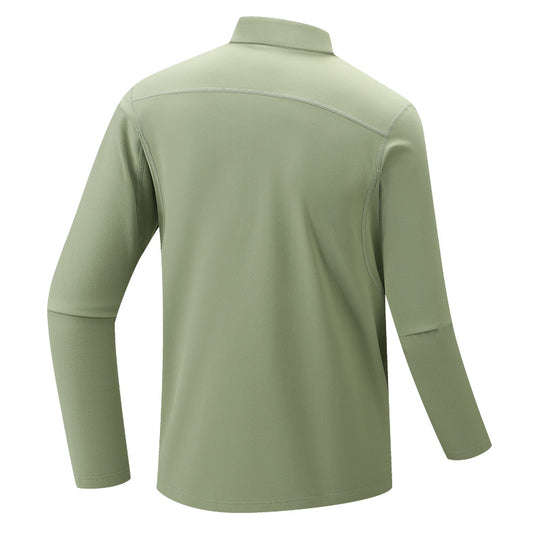 Herren Funktionelles Langarm-Trainingstop mit Stehkragen und Reißverschluss-Ärmeltasche Shop Nory