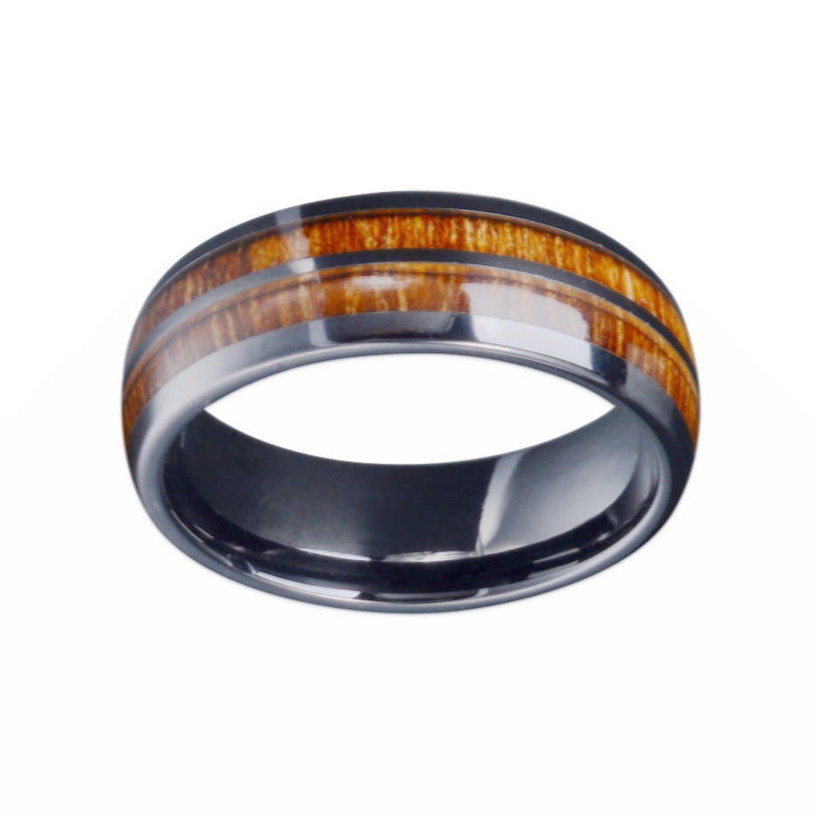 Herren Ring mit eleganter Holz- und Edelstahlkombination Shop Nory