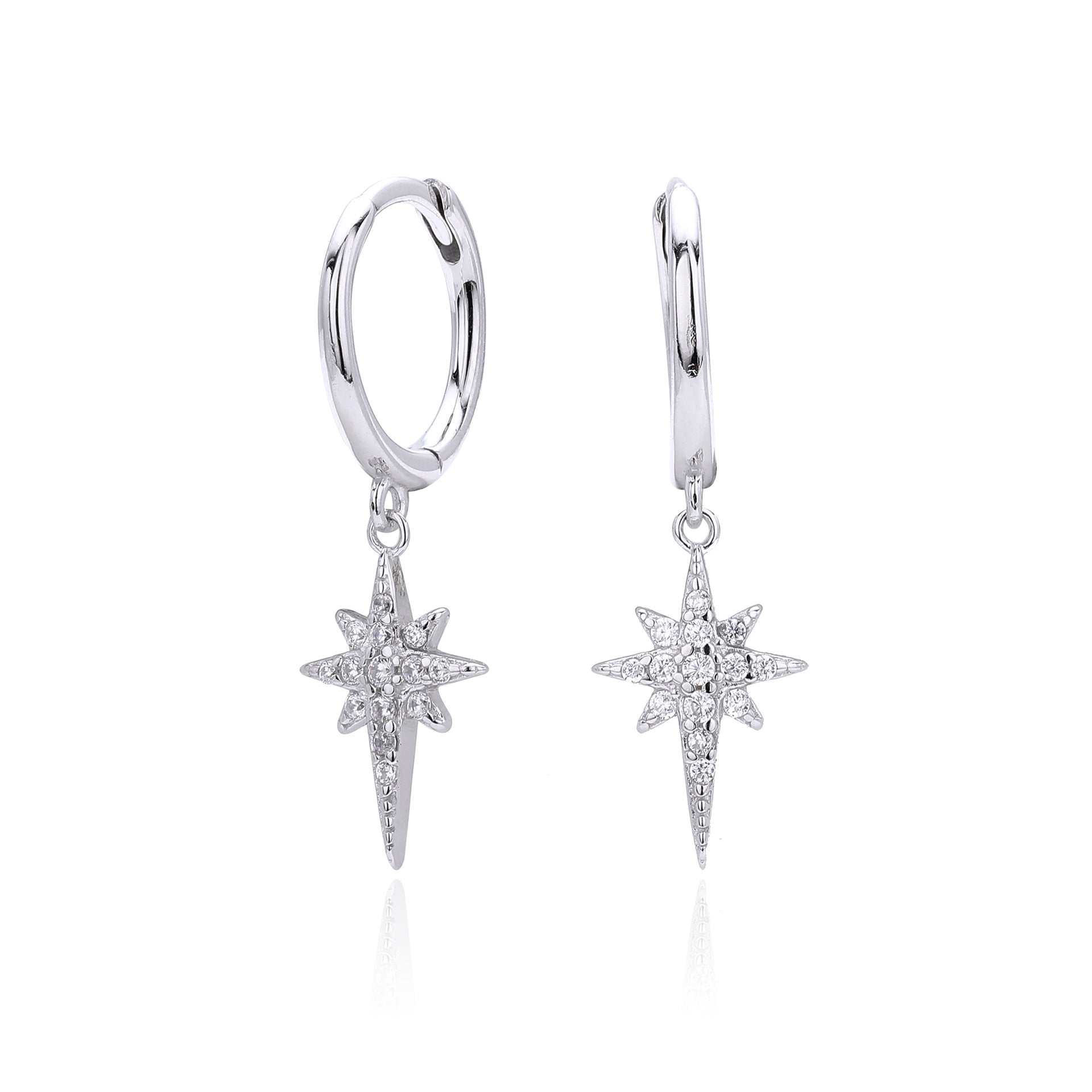 Damen Ohrhänger mit funkelndem Sternenanhänger aus hochwertigem 925 Sterling Silber Shop Nory