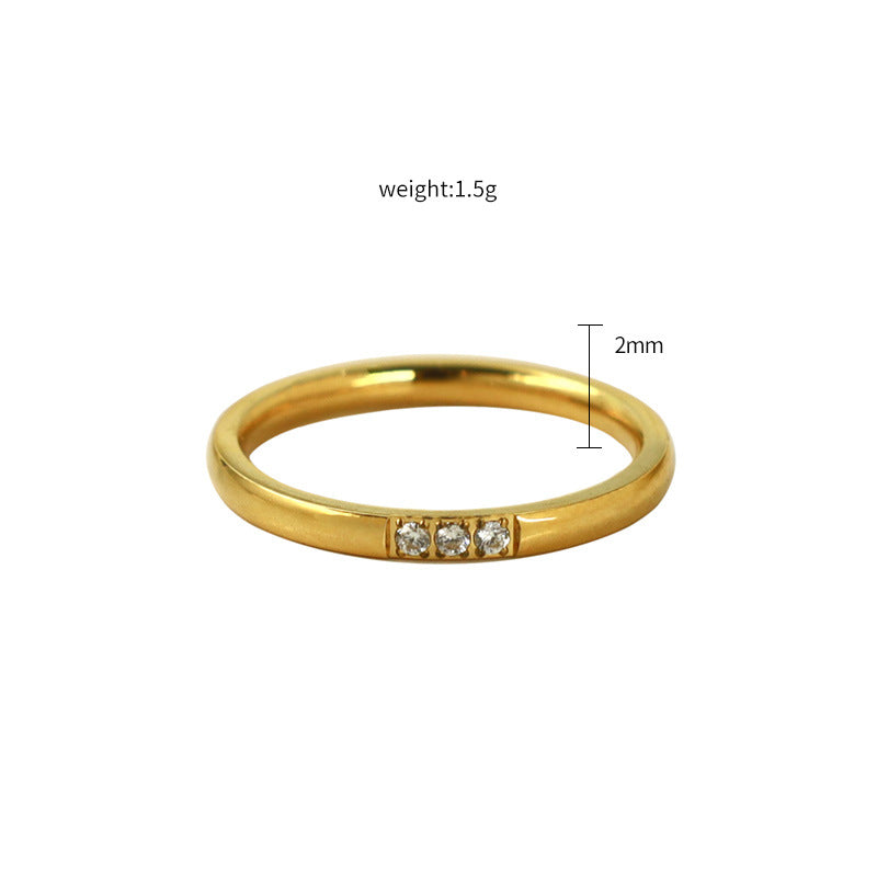 Damen eleganter Goldring mit Zirkonia-Steinen Shop Nory