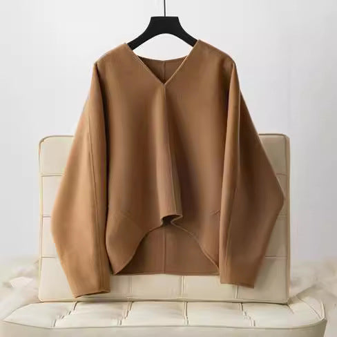 Damen Wolle Pullover mit V-Ausschnitt Shop Nory