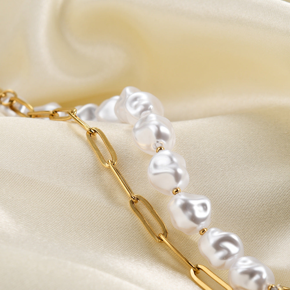 Damen Halskette mit elegantem Herzanhänger und luxuriösen Perlen-Details Shop Nory