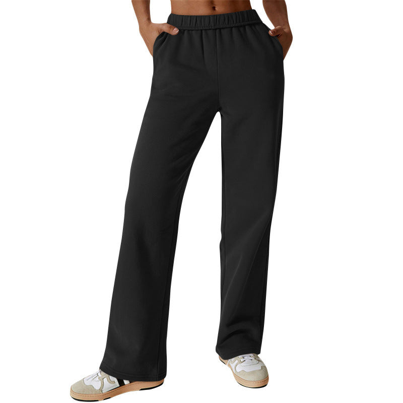 Damen nan hochgeschnittene ausgestellte Loungehose mit elastischem Komfortbund und verdeckten Eingrifftaschen Shop Nory