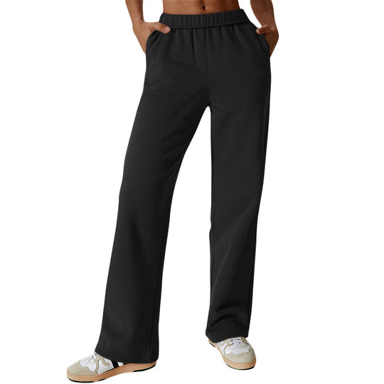 Damen nan hochgeschnittene ausgestellte Loungehose mit elastischem Komfortbund und verdeckten Eingrifftaschen Shop Nory