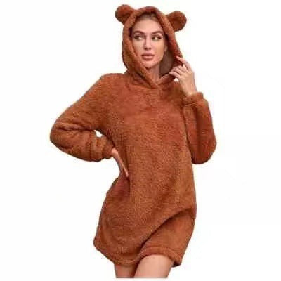 Damen Kuscheliger Hoodie mit Bärenohren