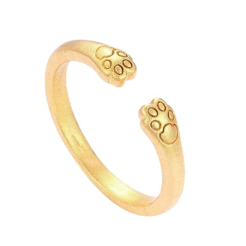Damen Offener Ring mit Tierpfotenmotiv Shop Nory