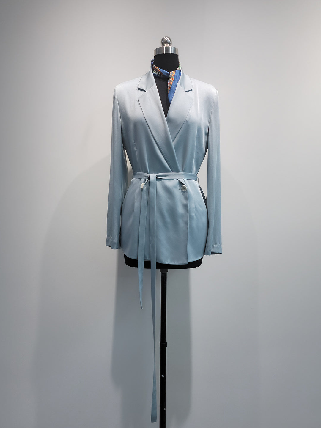 Damen Eleganter Satin Wickel-Blazer Shop Nory