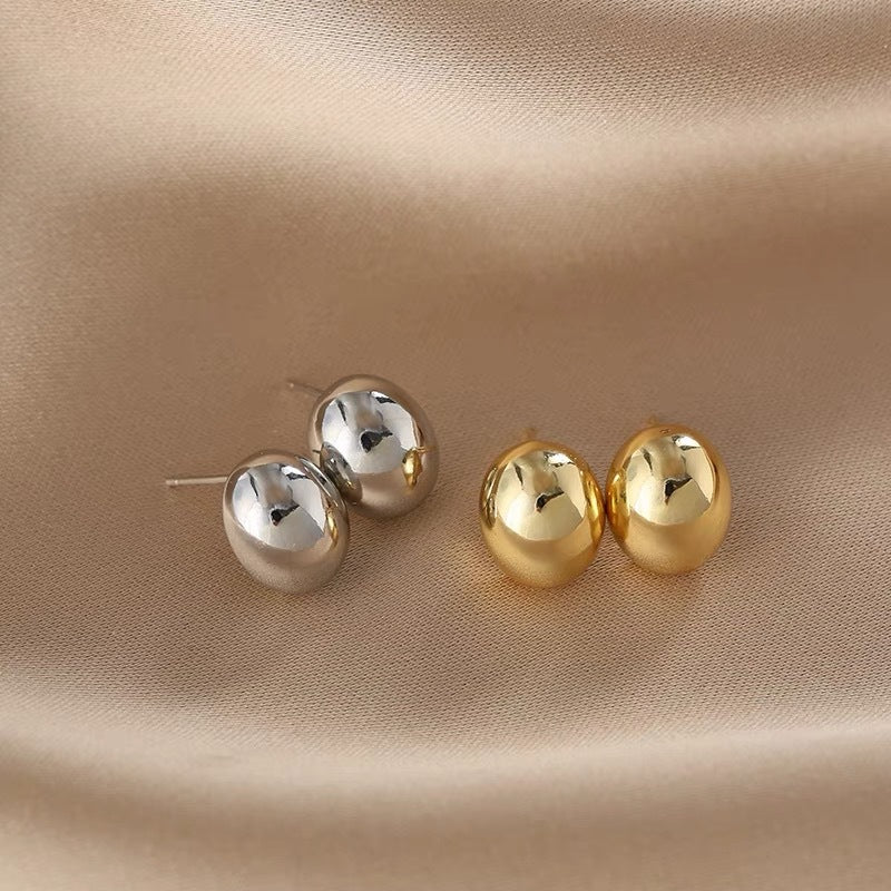 Damen Polierte Kuppel Stecker Ohrringe Shop Nory