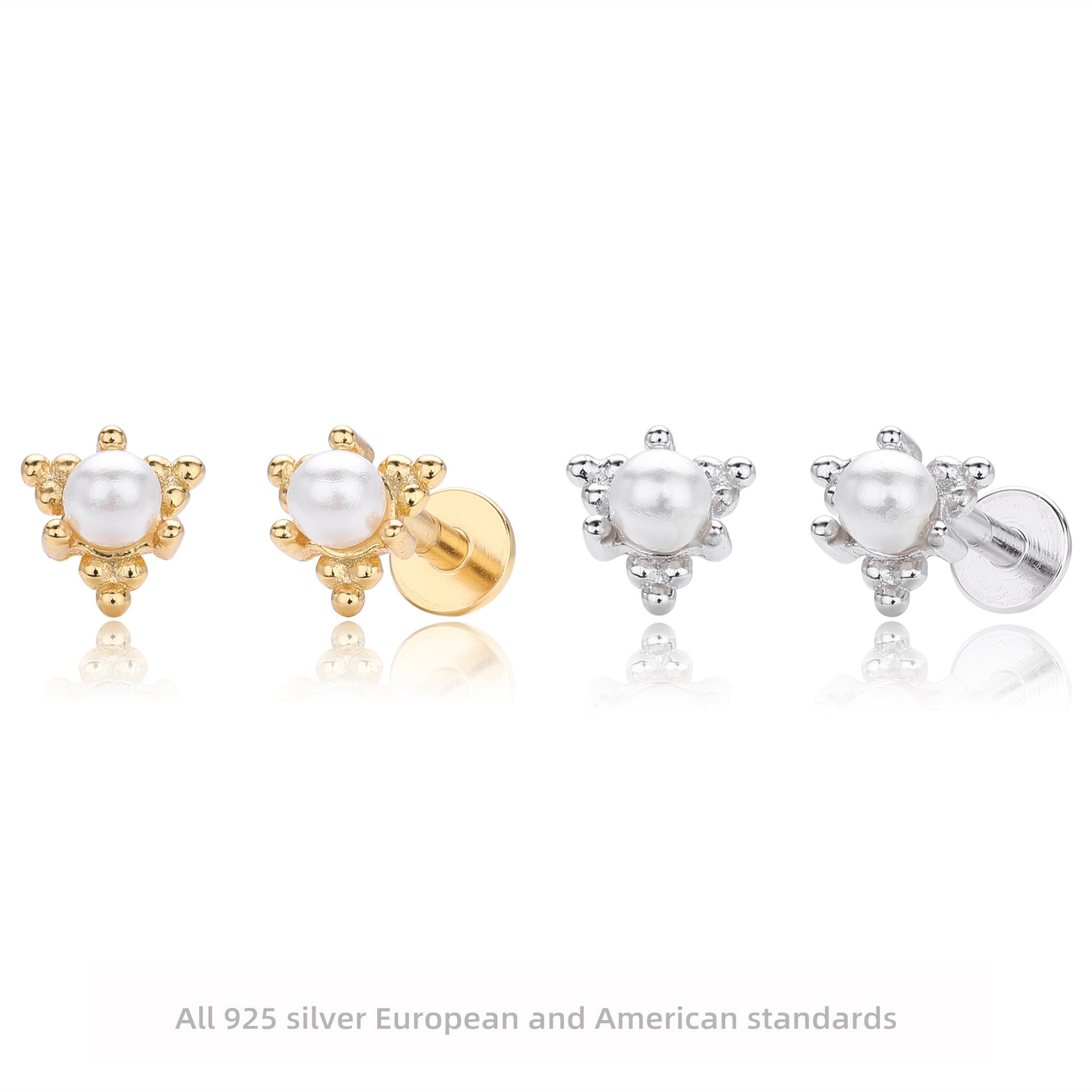 Damen Ohrstecker mit elegantem Perlendesign aus hochwertigem 925 Sterling Silber Shop Nory