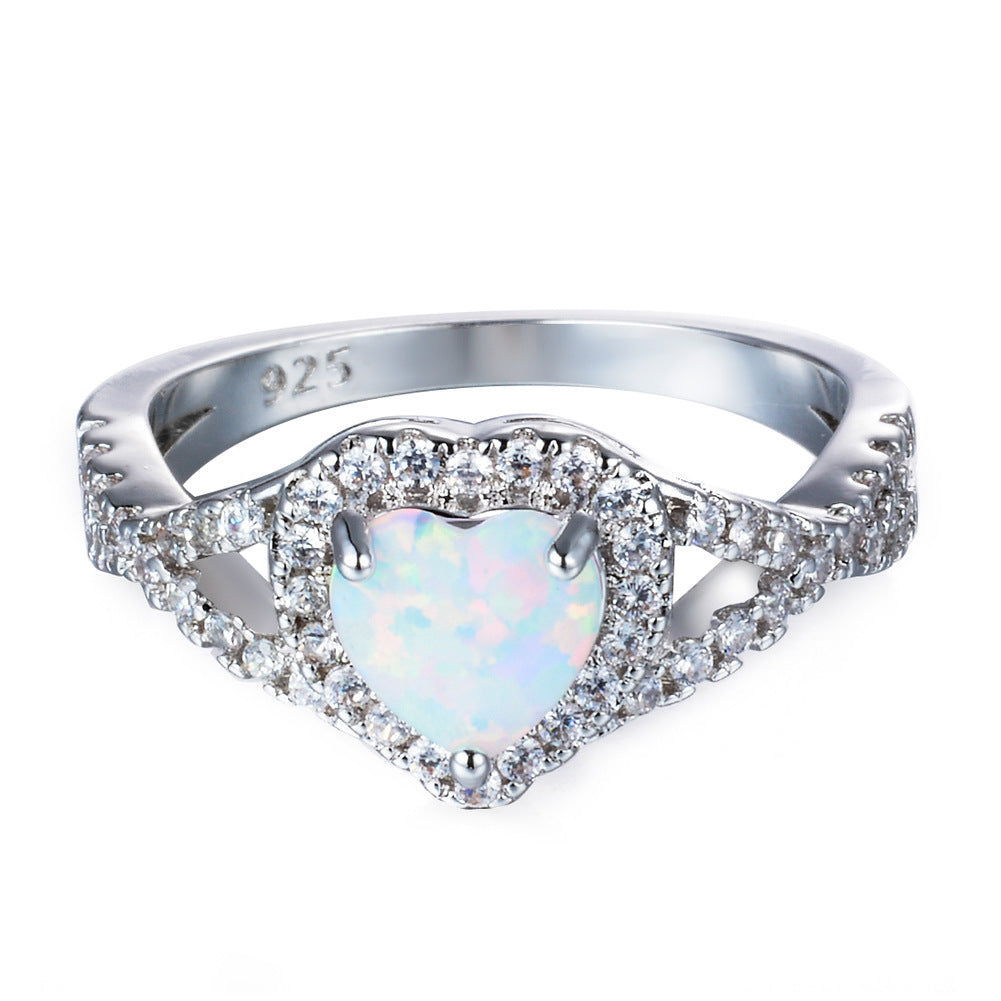 Damen Ring mit herzförmigem Opal und funkelnden Zirkonia-Details Shop Nory 1782015887