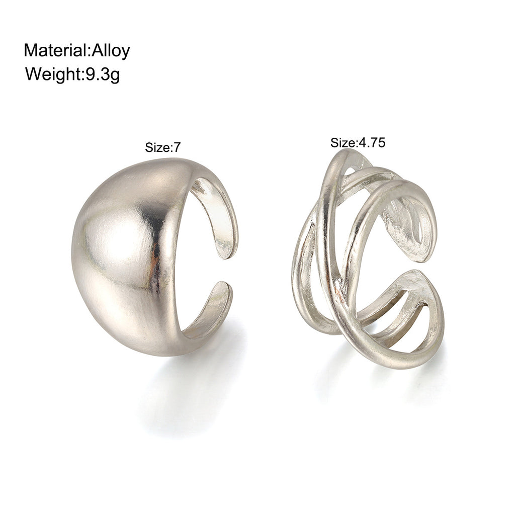 Damen Ring-Set mit künstlerischem, geschwungenem Design Shop Nory
