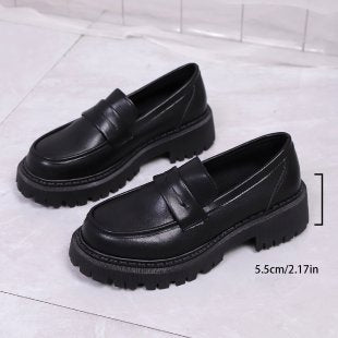 Damen klobige Loafer mit grober Profilsohle und Plateauabsatz Shop Nory