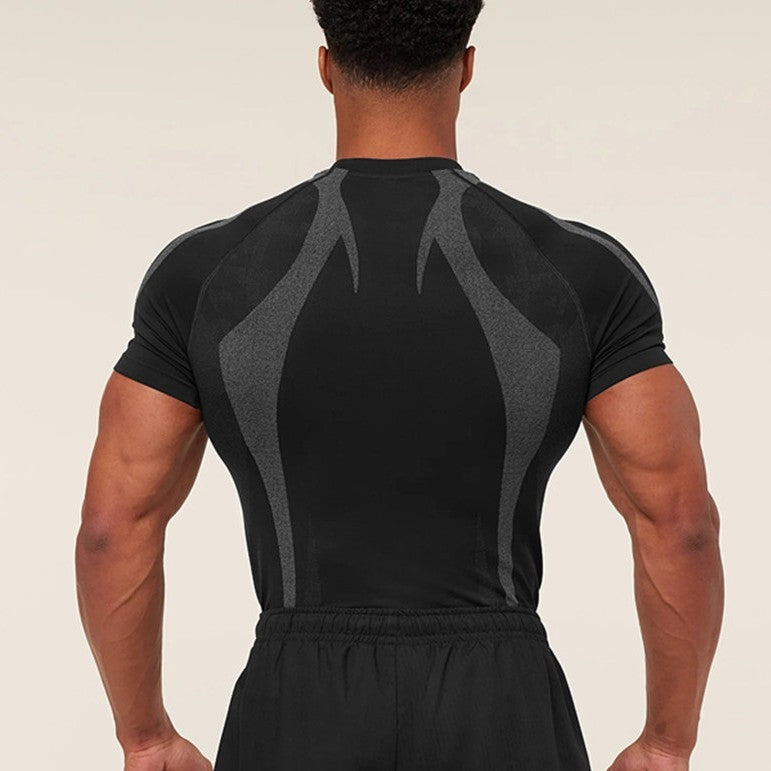 Herren nan nahtloses formgShopnoryendes Funktionsshirt mit Kompressionseffekt und ergonomischen Muskelzonen