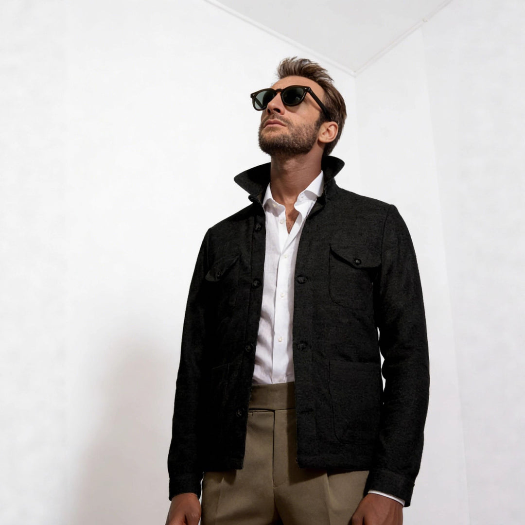 Herren Leichte Fieldjacke aus Baumwoll-Leinen mit Pattentaschen Shop Nory