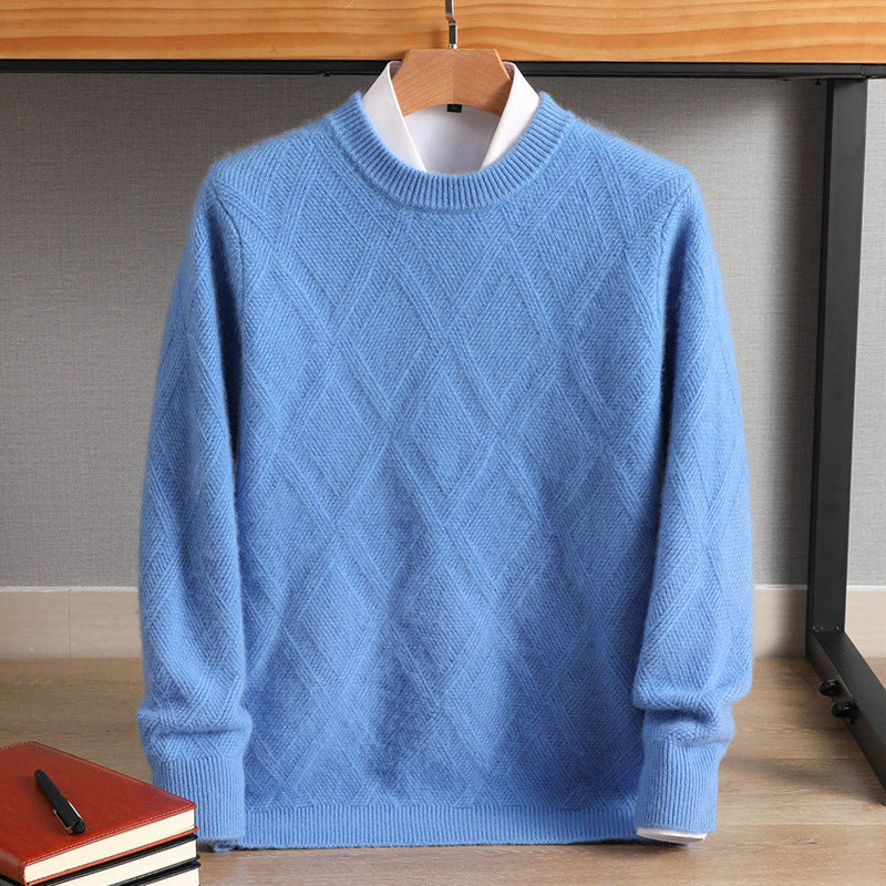 Herren Feiner Rautenstruktur Rundhalspullover aus Merino‑Blend mit softem Griff Shop Nory