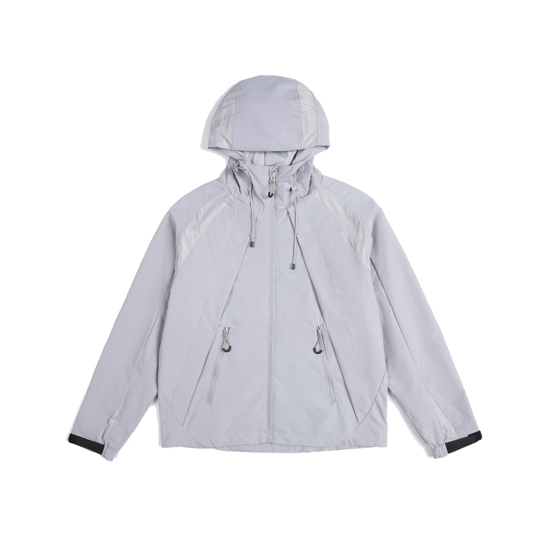 Unisex Leichte Regen- und Softshell-Jacke mit Kapuze, verstellbaren Saum- und Reißverschlusstaschen Shop Nory