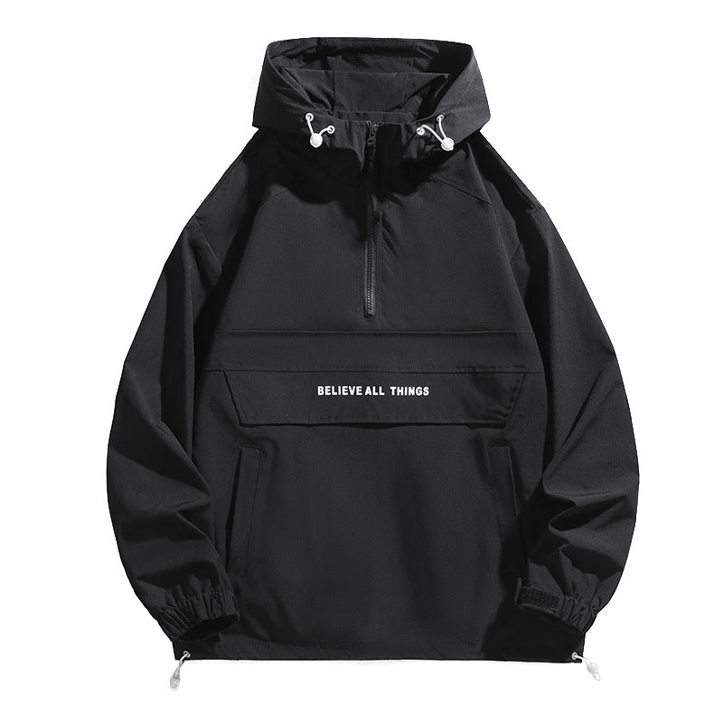 Damen Kapuzen-Anorak mit halbem Reißverschluss, Kängurutasche & verstellbarem Saum Shop Nory