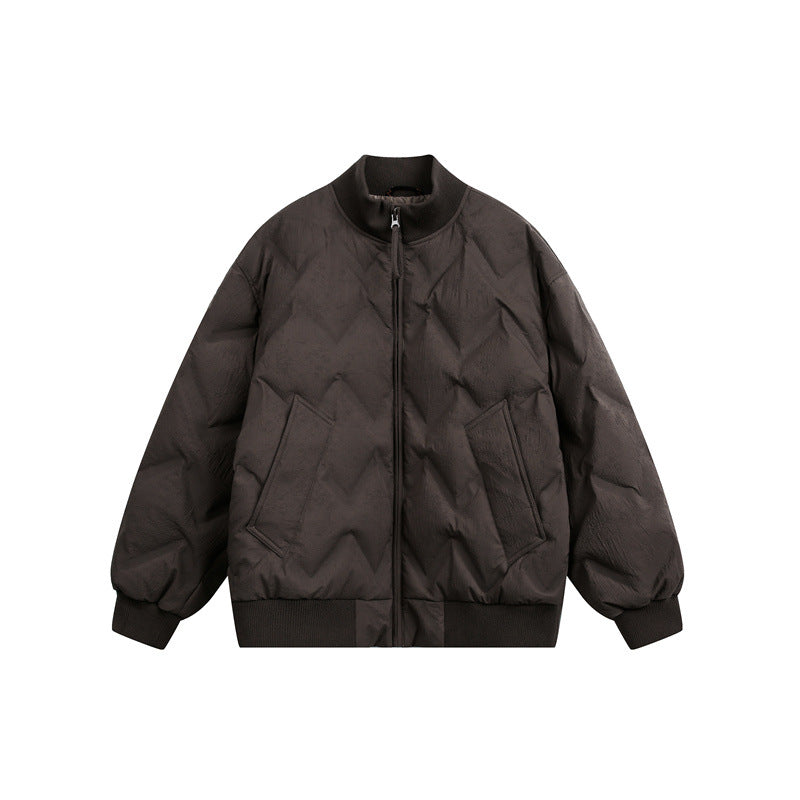 Herren Oversize-Steppblouson mit Rippkragen und Zickzack-Steppung Shop Nory