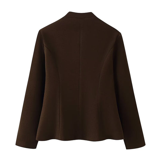 Damen Taillierter Blazer mit Stehkragen und dekorativen Goldknöpfen Shop Nory