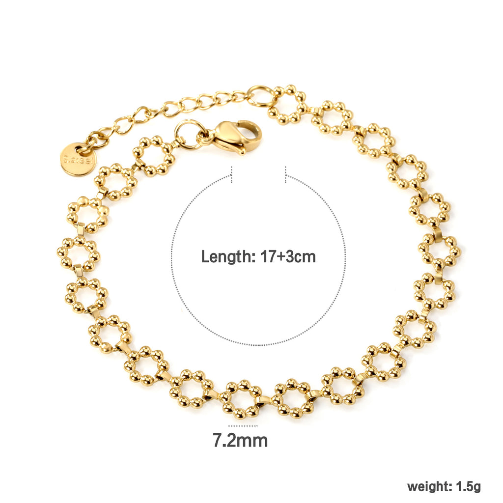 Damen trendiges Gliederarmband aus hochwertigem Edelstahl mit verstellbarem Verschluss Shop Nory